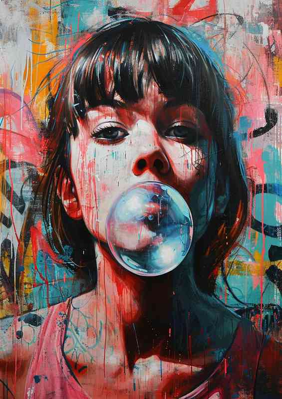 Girl forever blowing bubbles | Metal Poster