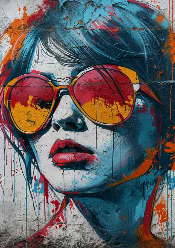 Girl in a pop art style with glasses | Di-Bond