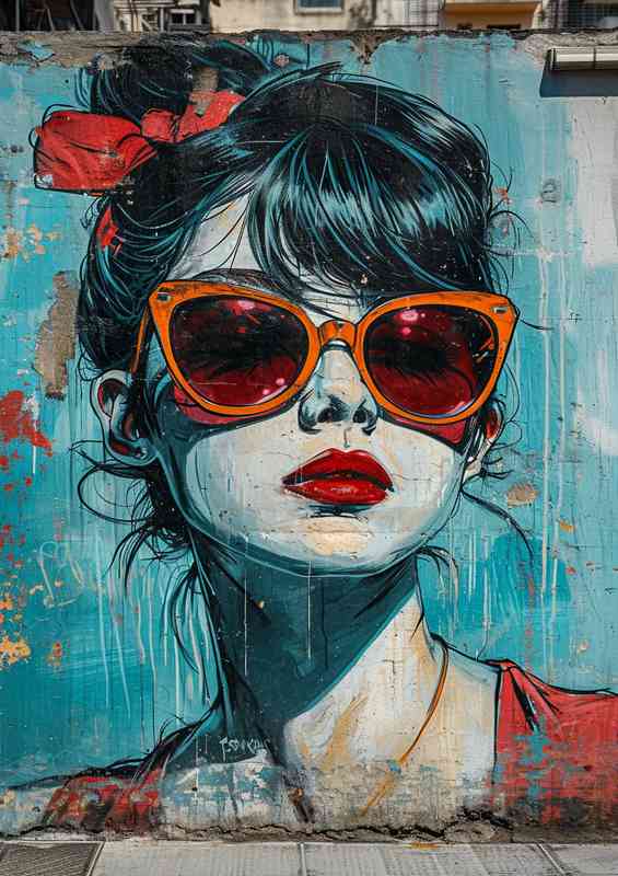 Girl with the big orange glasses | Canvas