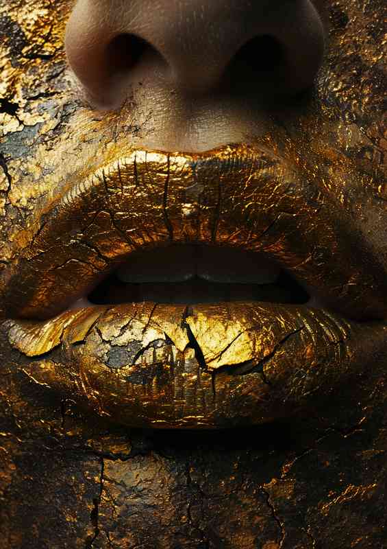 Gold leaf on a painted face | Poster
