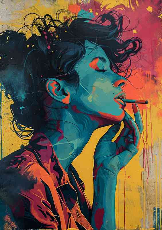 Good vibes lady with pop art colours | Canvas