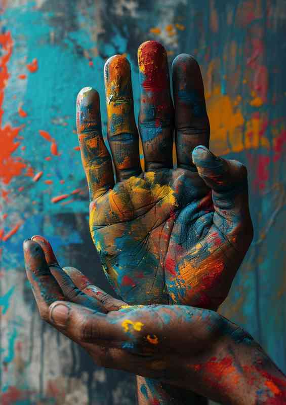 Graffiti covered hands | Metal Poster