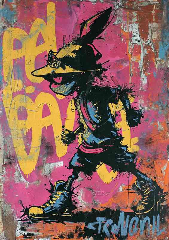 Graffitied figure street art | Canvas