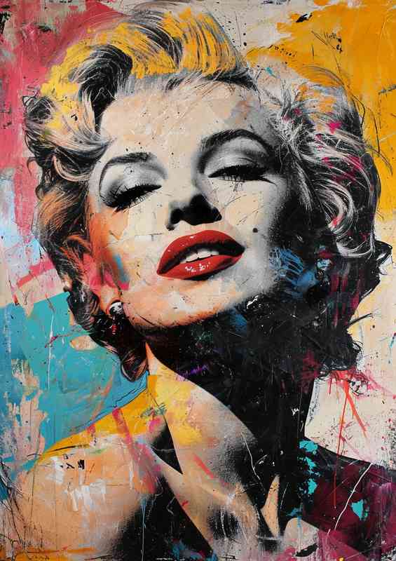 Iconic marilyn monroe in a colorful art | Canvas