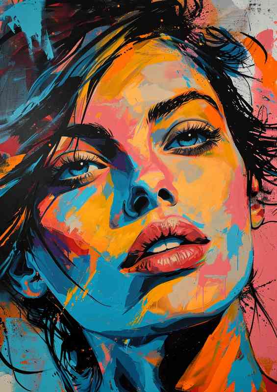 Lady good vibes graphic and pop art | Metal Poster