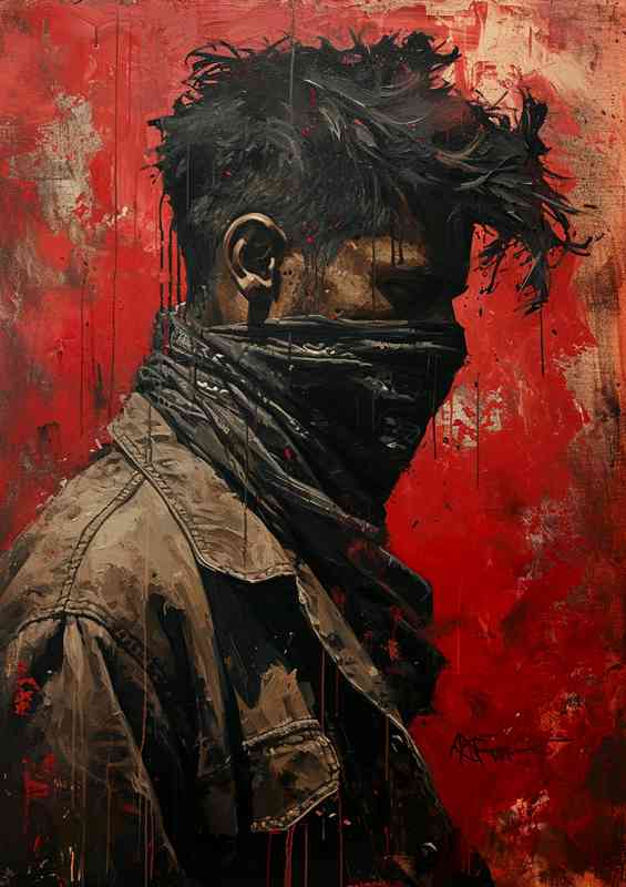 Man in a bandana in the style of rap | Canvas