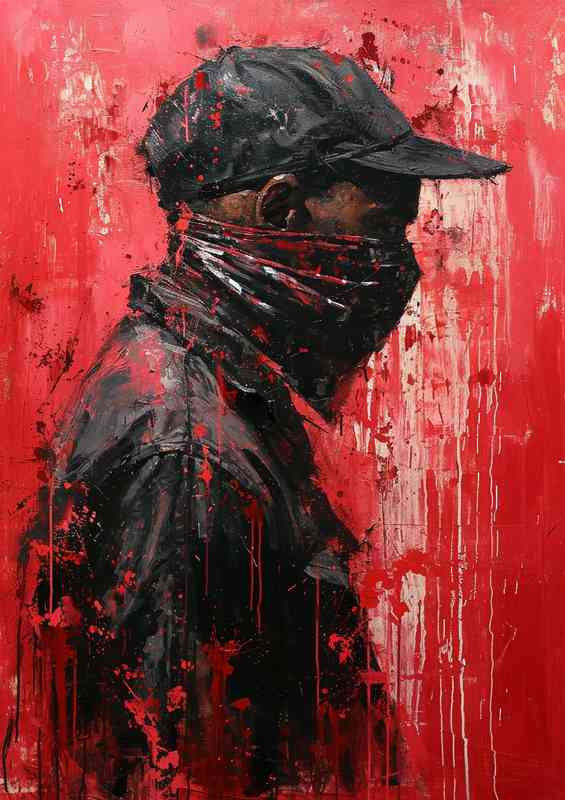Man in a bandana red street art | Di-Bond