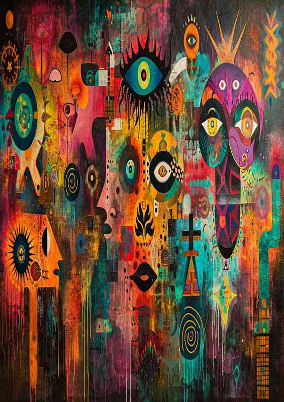 Many faces street art | Di-Bond