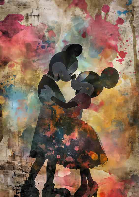 Mouse in love graffiti | Canvas