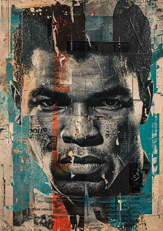 Muhammed ali paper boxing street art | Canvas
