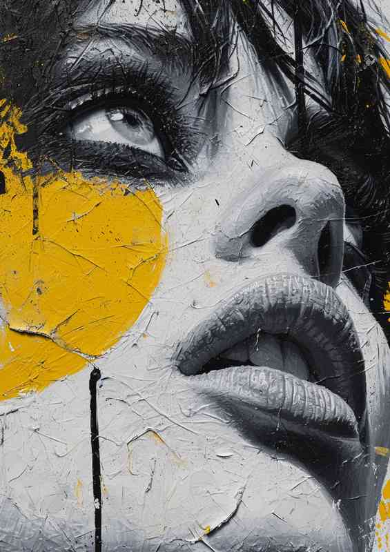 Painted wall splash of yellow | Canvas