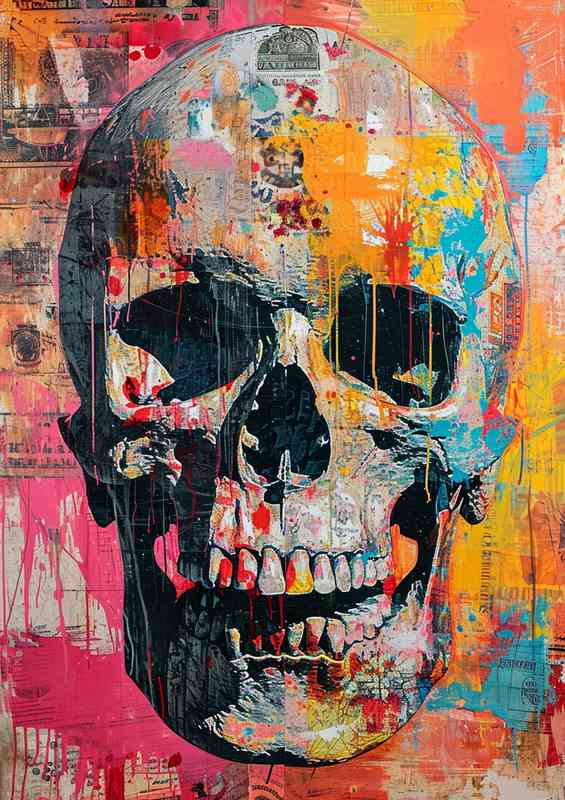 Painting style of a skull street art | Di-Bond