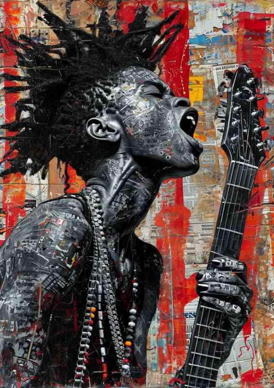 Rock guitar graffiti street art | Poster
