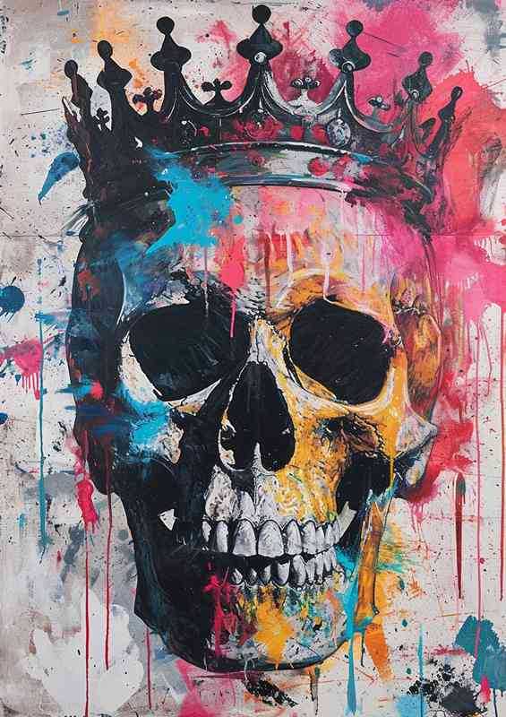 Skull and crown street art | Di-Bond
