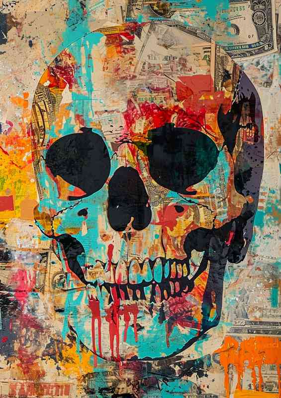 Skull street art in a painted style | Poster