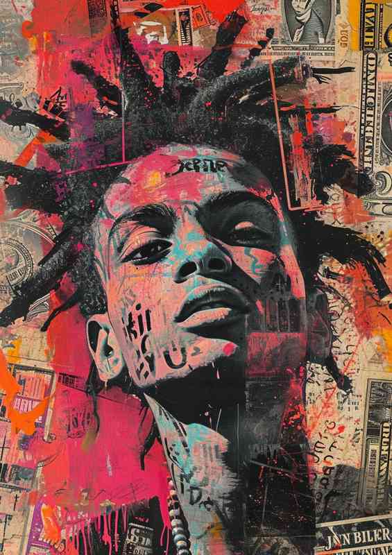 The Cool man paper style street art | Metal Poster