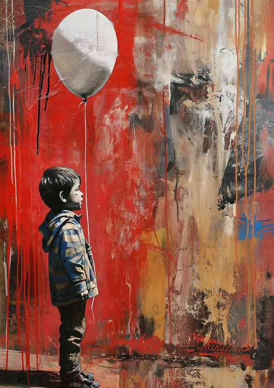 The Lost boy with the white balloon | Canvas