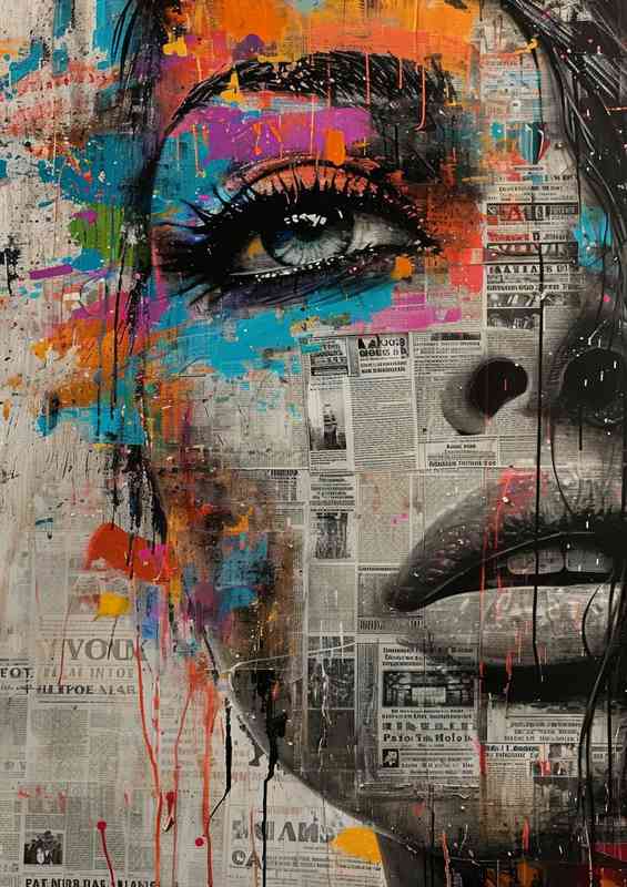 The painted lady newspaper art | Di-Bond
