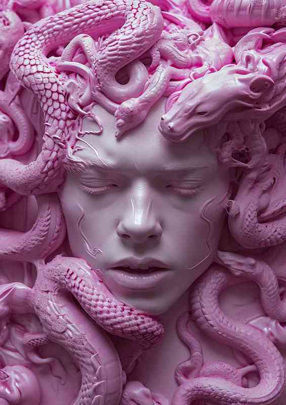 The pink Medusa abstract | Di-Bond
