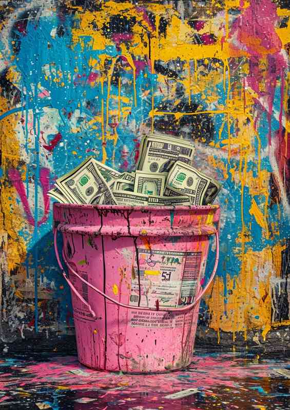 The pink bucket full of cash | Canvas
