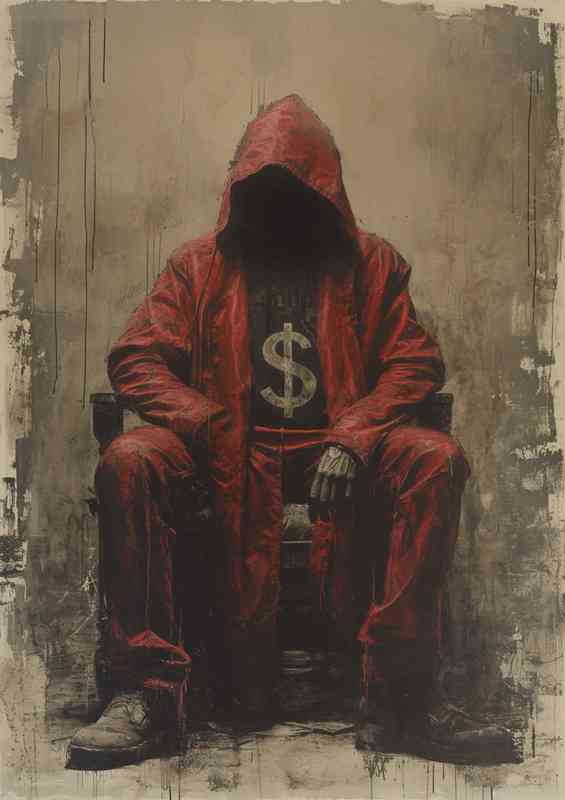 The red hooded dollar man | Canvas