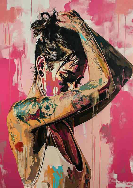 The tattooed armed lady street art | Di-Bond