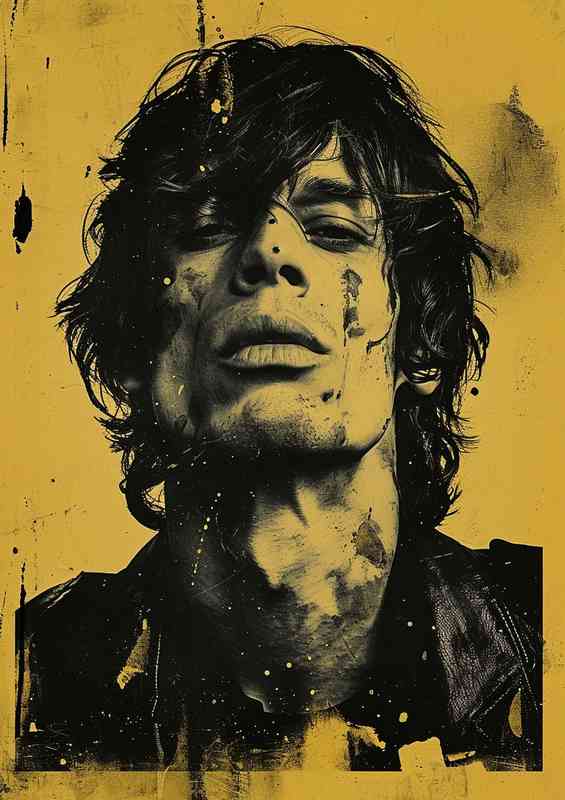 Yellow and black poster of a man | Canvas