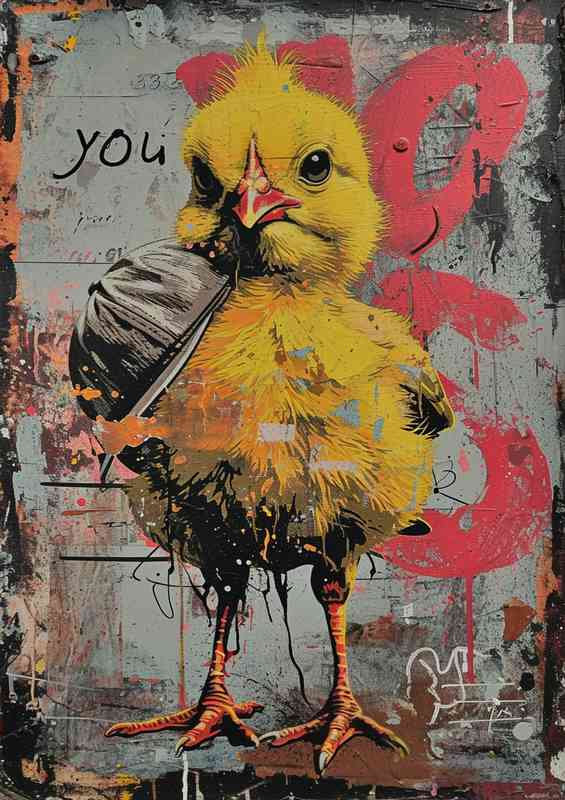 Yellow chick on the street | Di-Bond