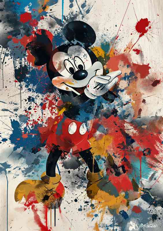 cartoon splatters graffiti art | Metal Poster