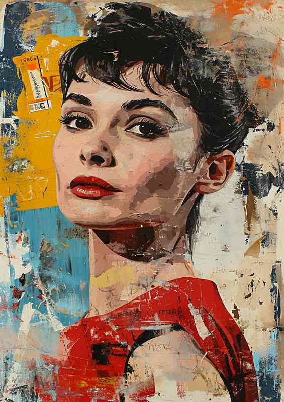 lady actress painted srteet art style | Metal Poster