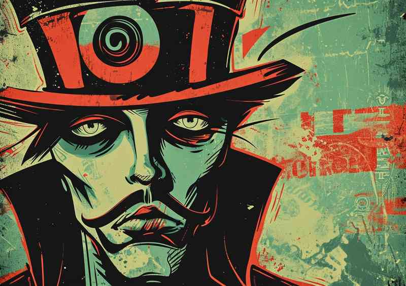 A man wearing a top hat street art | Di-Bond