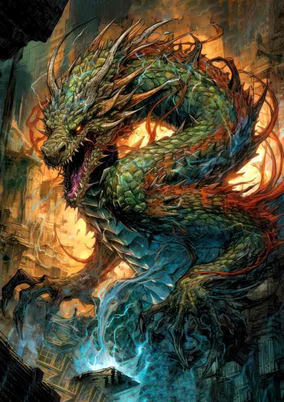 Through the Veil of the Draconian Portal | Metal Poster