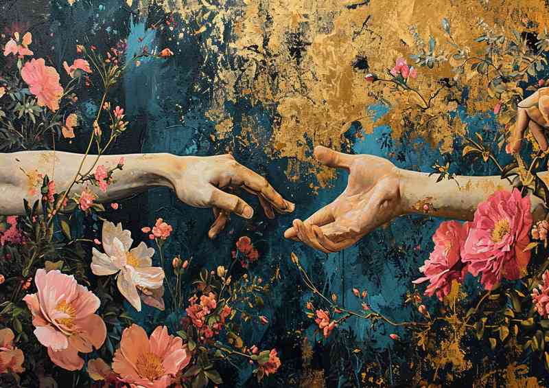Birth of creation with two hands reaching out | Di-Bond