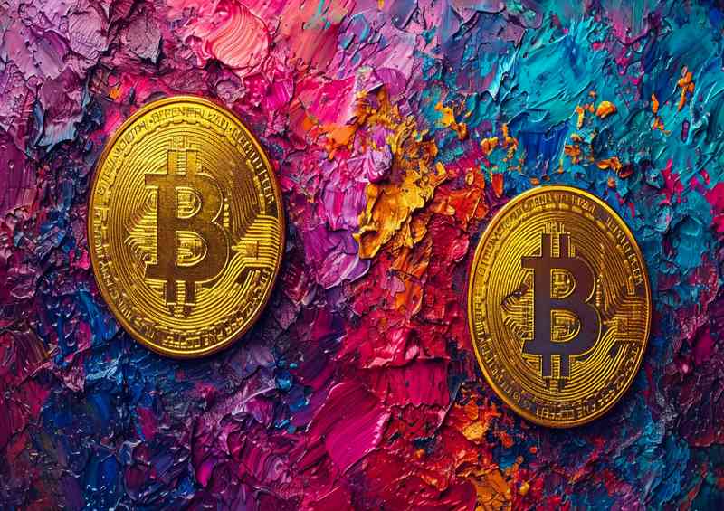 Bitcoins street art graffiti | Poster