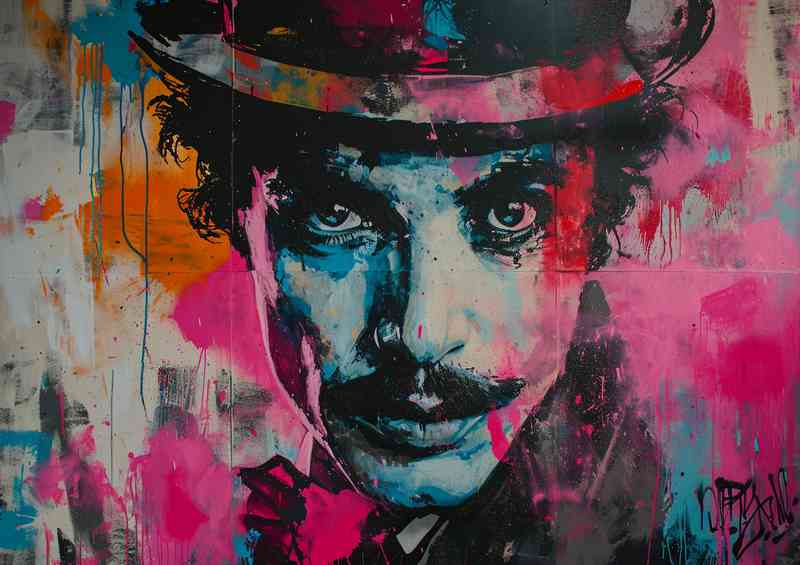 Charlie chaplin and spalsh art | Di-Bond