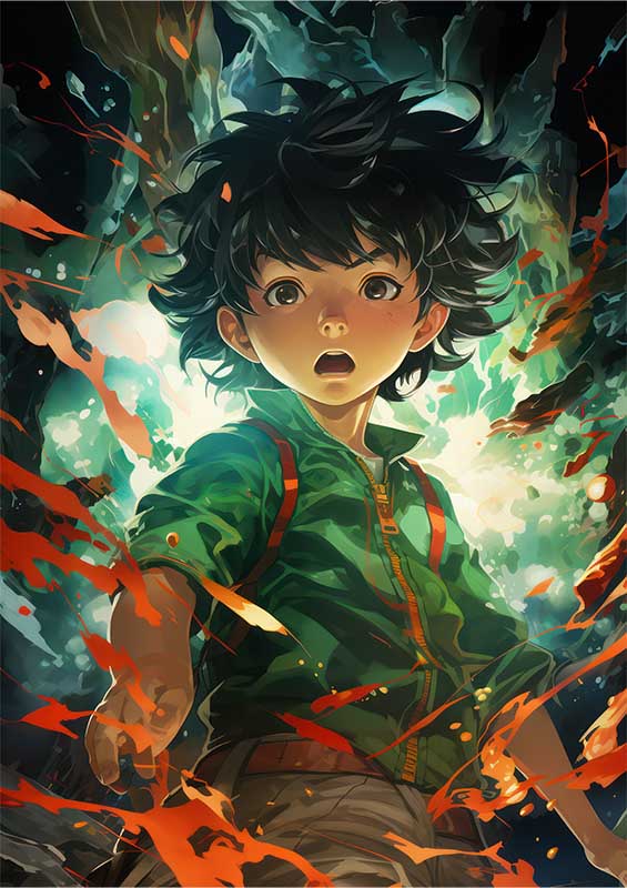 Twilight lord a_boy with lightning flying over head | Poster