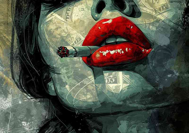 Girl with the red lips | Canvas