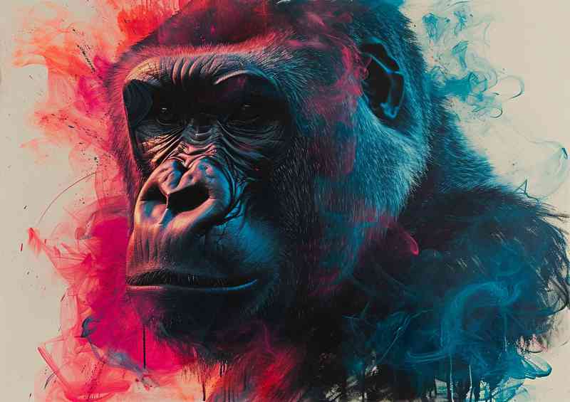 Gorilla in the red mist graffiti | Poster