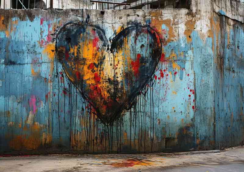 Heart love graffiti enspired by banksy | Di-Bond