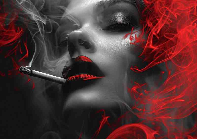 Lady with the red lips | Canvas