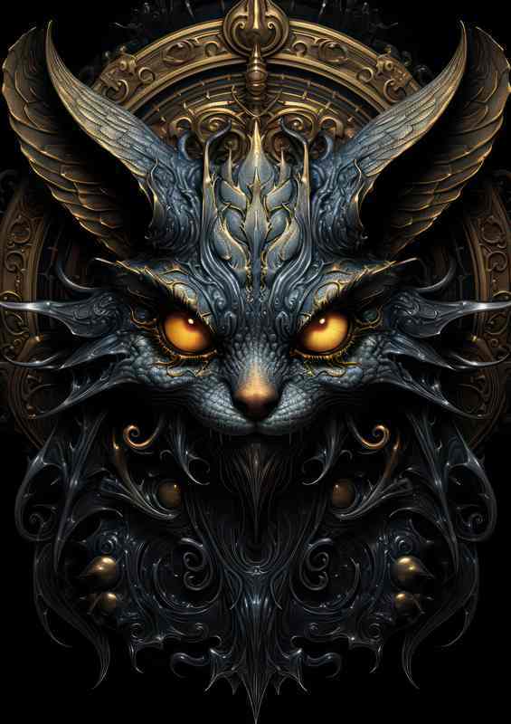 Vampire bat in the moon | Metal Poster