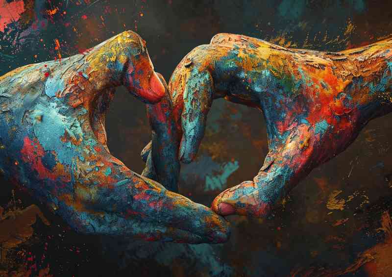 Love hands street graffiti art | Poster