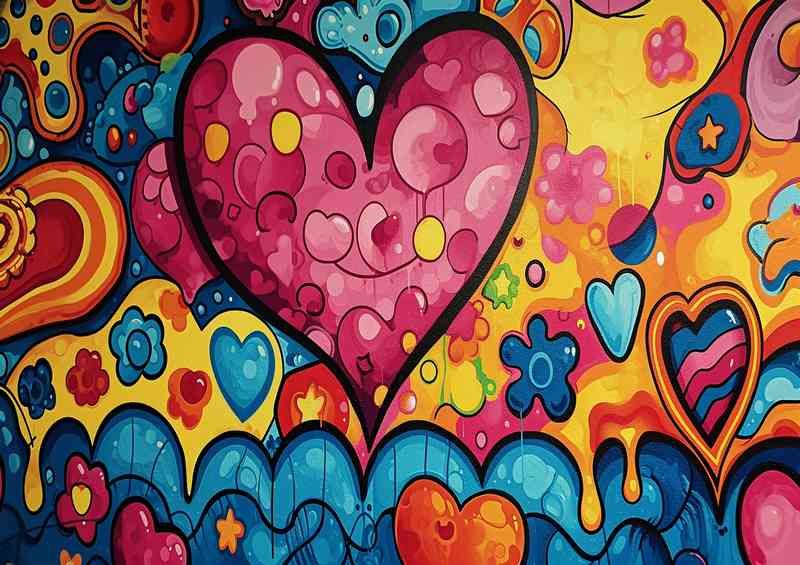 Love hearts is all we need graffitti | Canvas