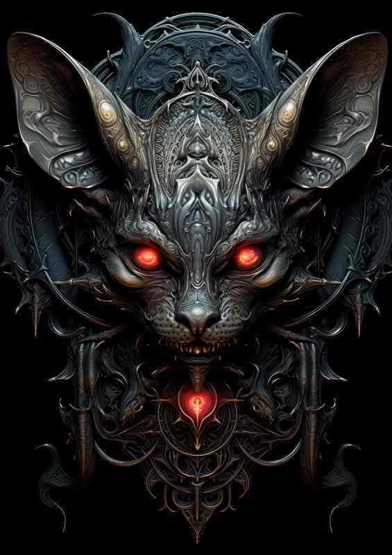 Vampire bat in the moon with red eyes | Canvas