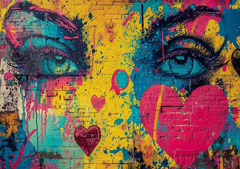 Love is all we need with blue eyes graffiti | Poster