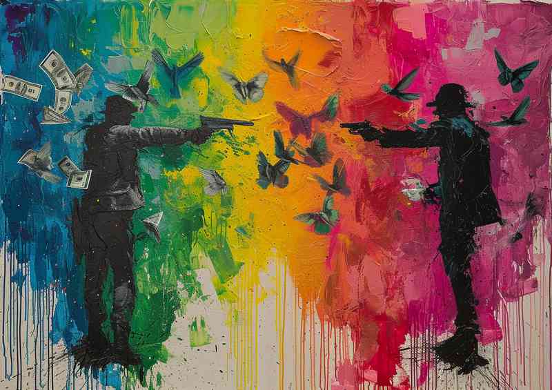 Money and beauty street art | Canvas