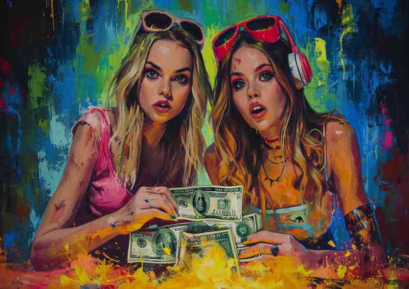 Money on my mind street art | Metal Poster