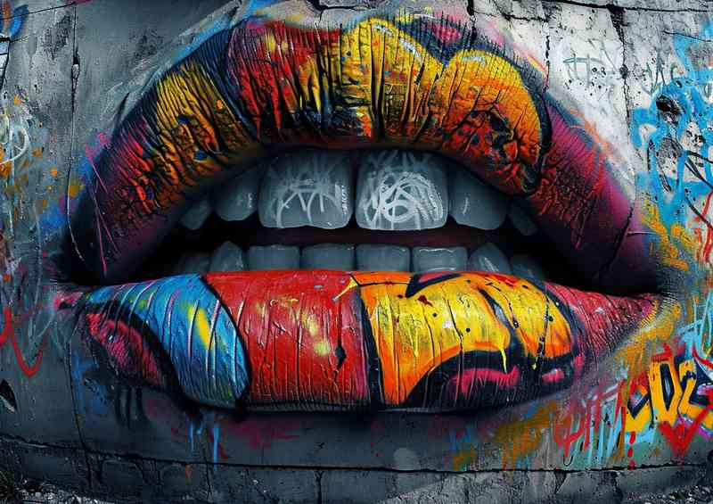 Mouth has graffiti painted all over | Canvas