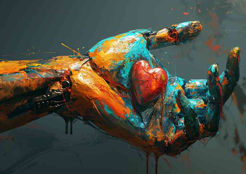 My heart in your hands painted style art | Di-Bond