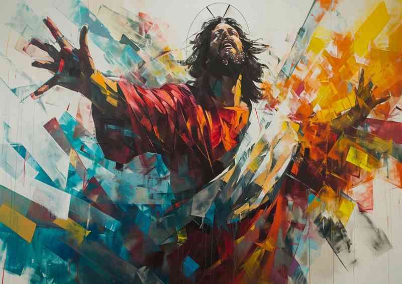 Painting style shows man jesus | Di-Bond